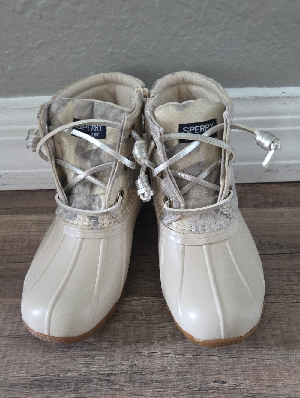 Sperry Girl's Cream & Tan Duck Boots